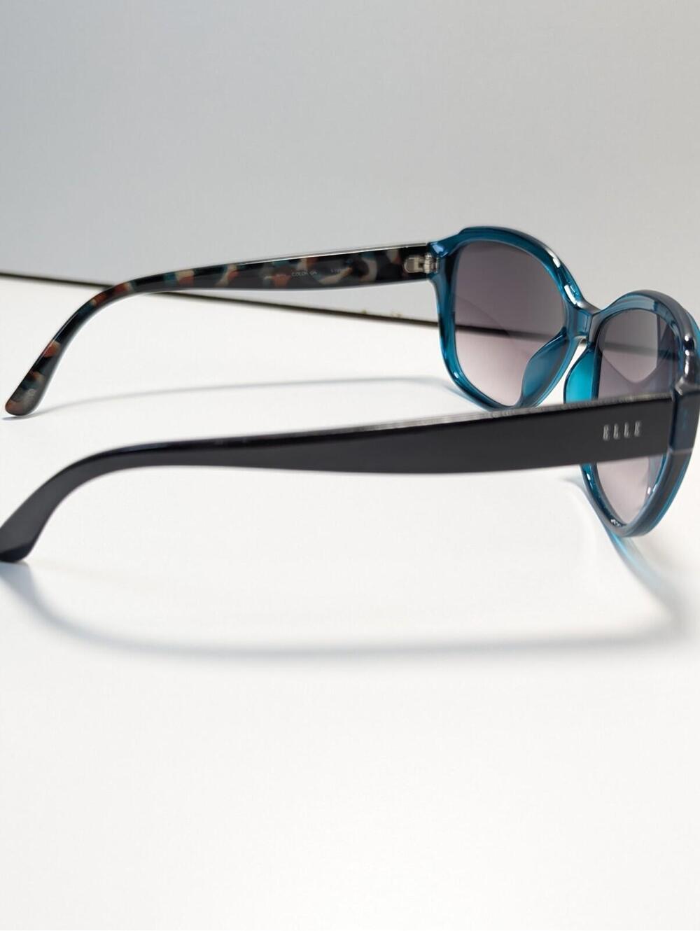 Elle WEL61SG14 Sunglasses Blue Frames Oversize Circular Beautiful Chic Style Y2k - Picture 3 of 11